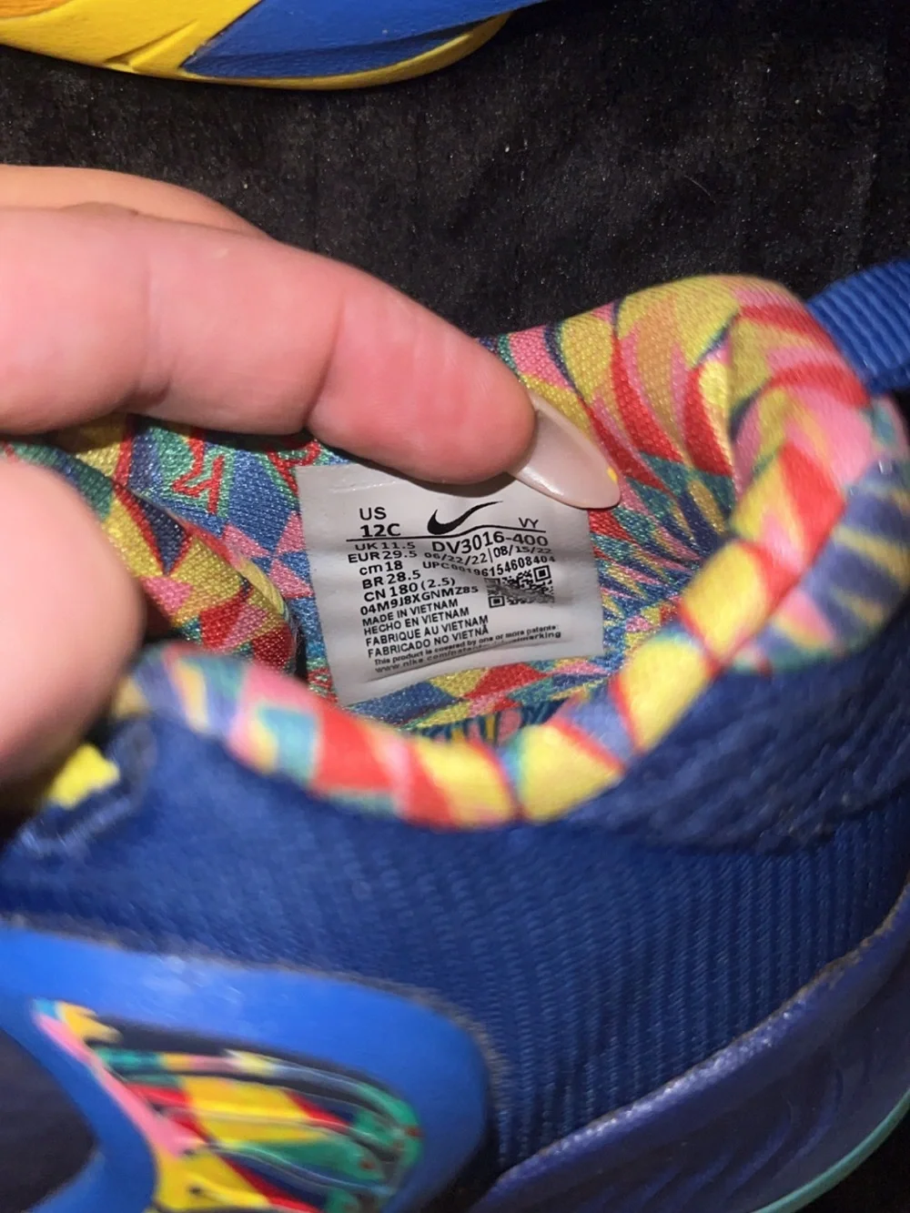 Nike Zoom Freak 4 Kaleidoscope Kids Basketball Shoes Blue Size 12C